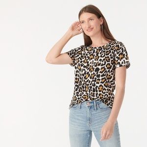 J Crew Vintage Cotton T-shirt in Leopard animal print